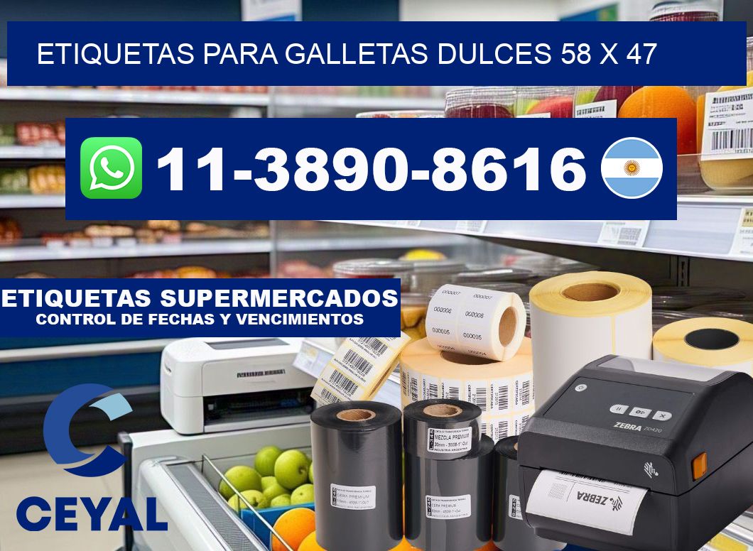 etiquetas para Galletas dulces 58 x 47