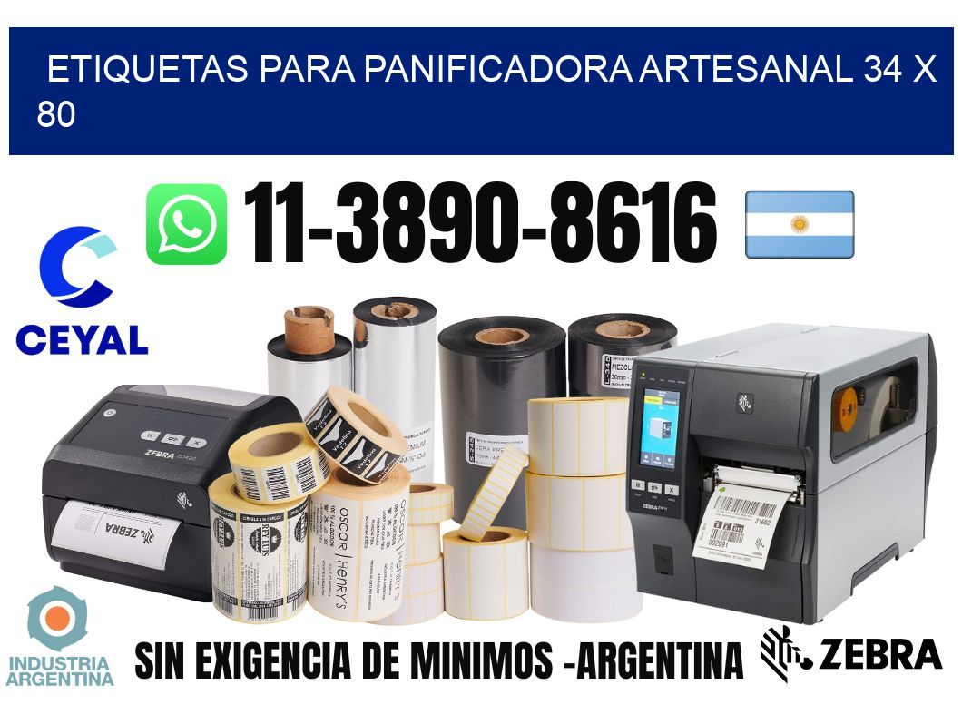 etiquetas para Panificadora artesanal 34 x 80