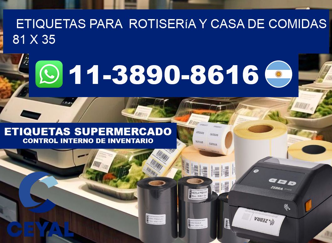 etiquetas para  Rotisería y casa de comidas 81 x 35