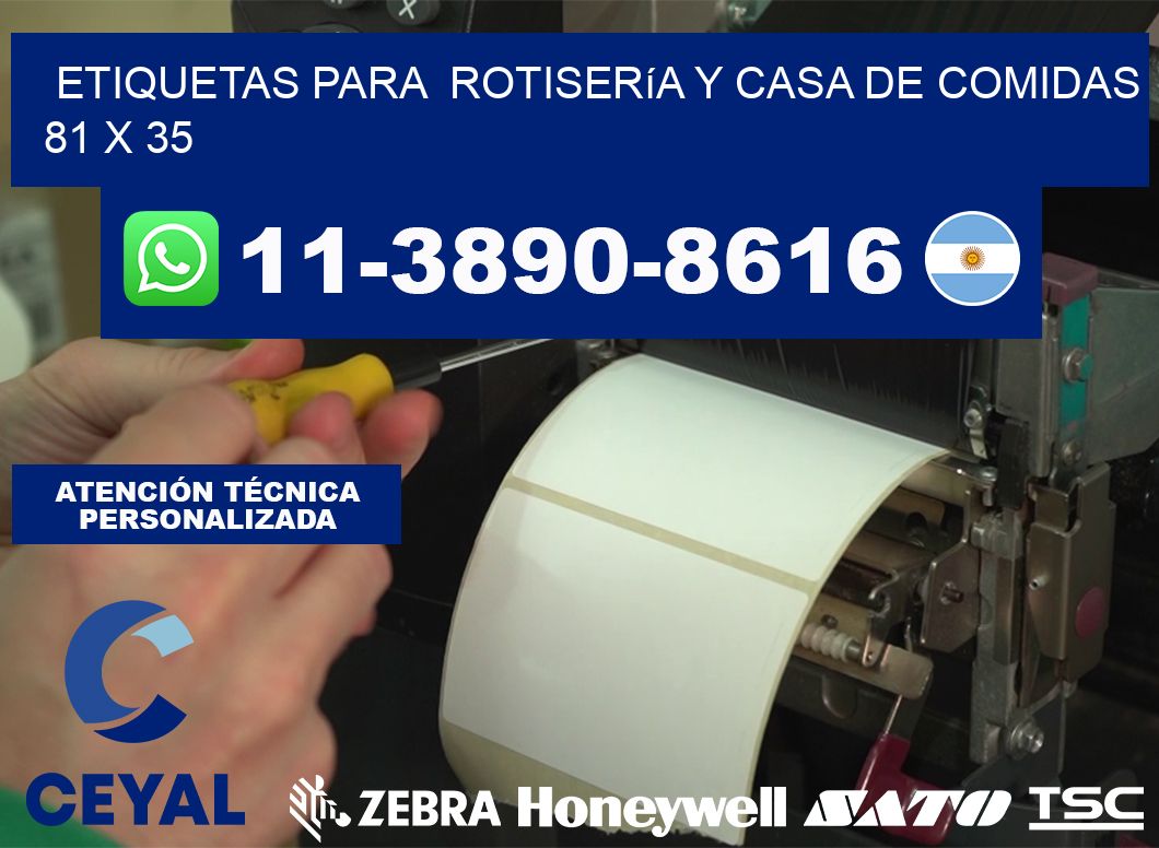 etiquetas para  Rotisería y casa de comidas 81 x 35