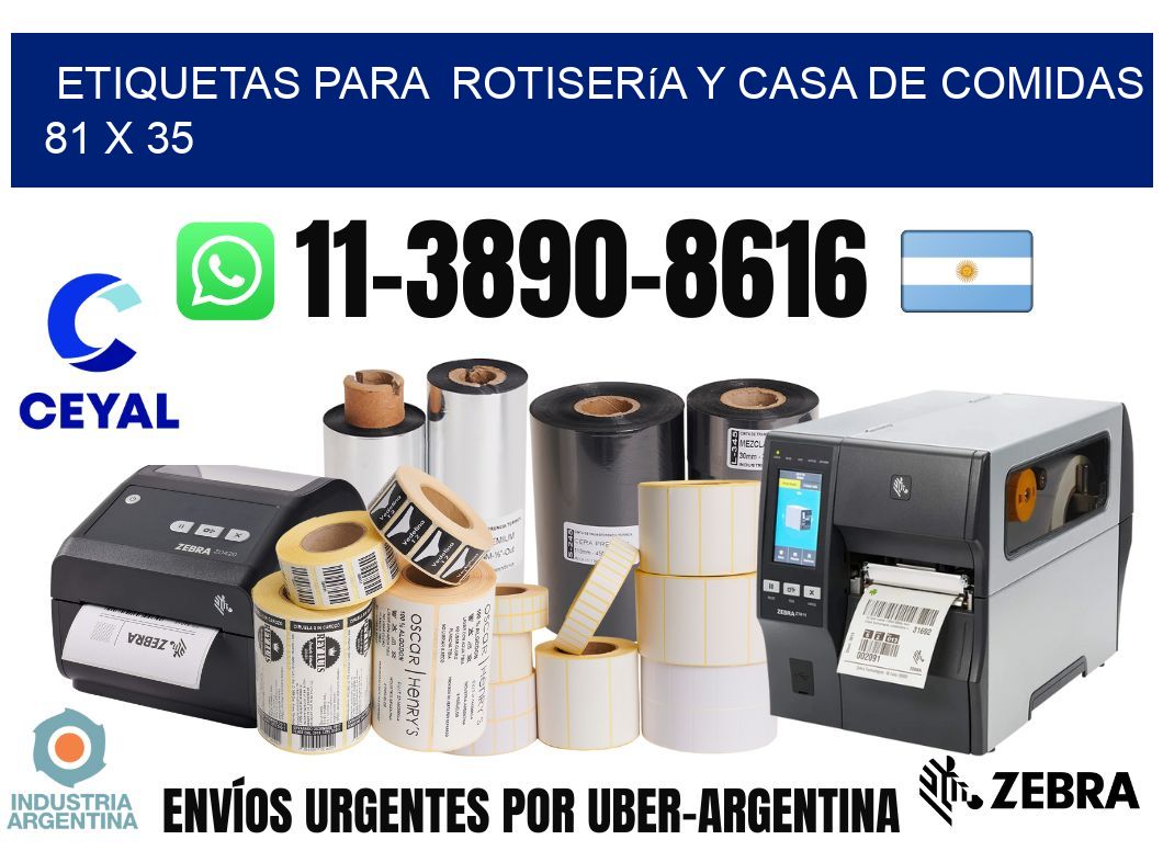 etiquetas para  Rotisería y casa de comidas 81 x 35