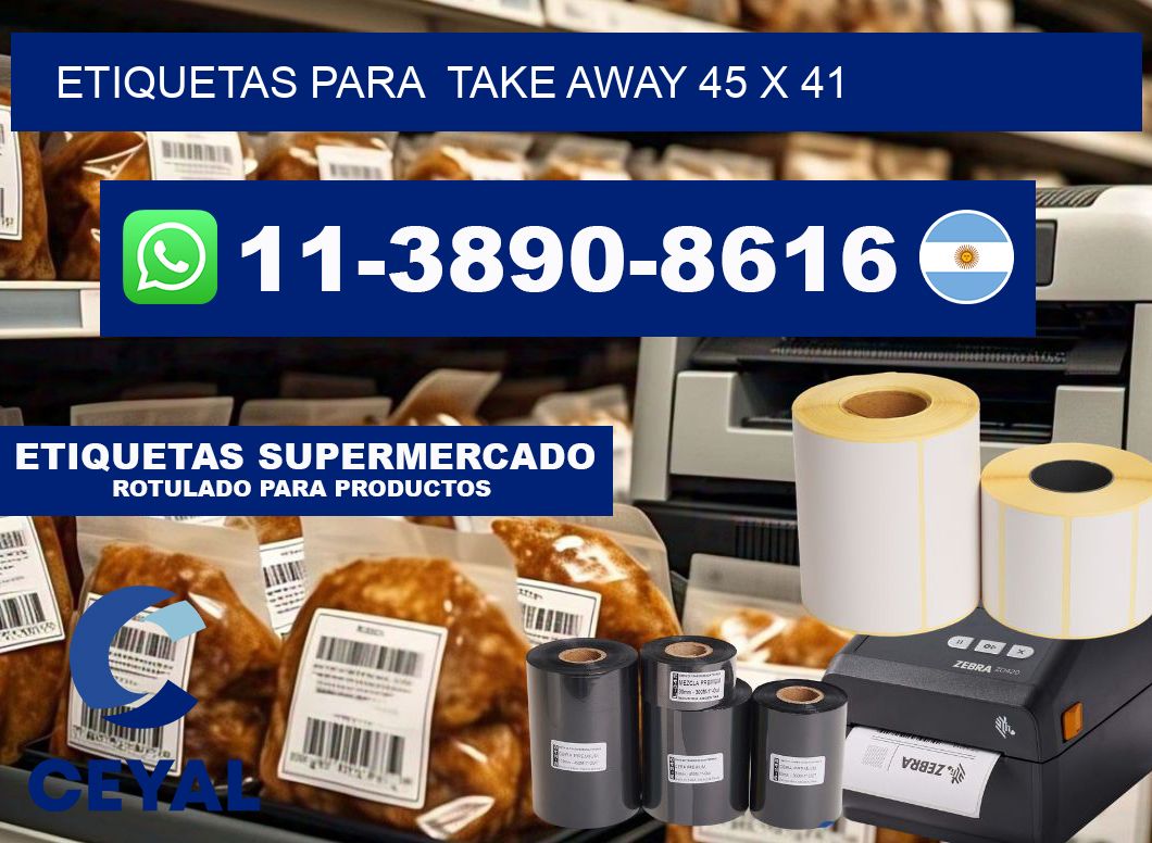 etiquetas para Take away 45 x 41