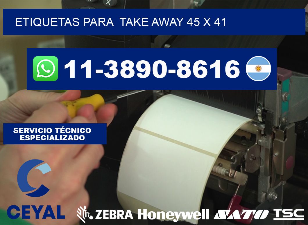 etiquetas para Take away 45 x 41