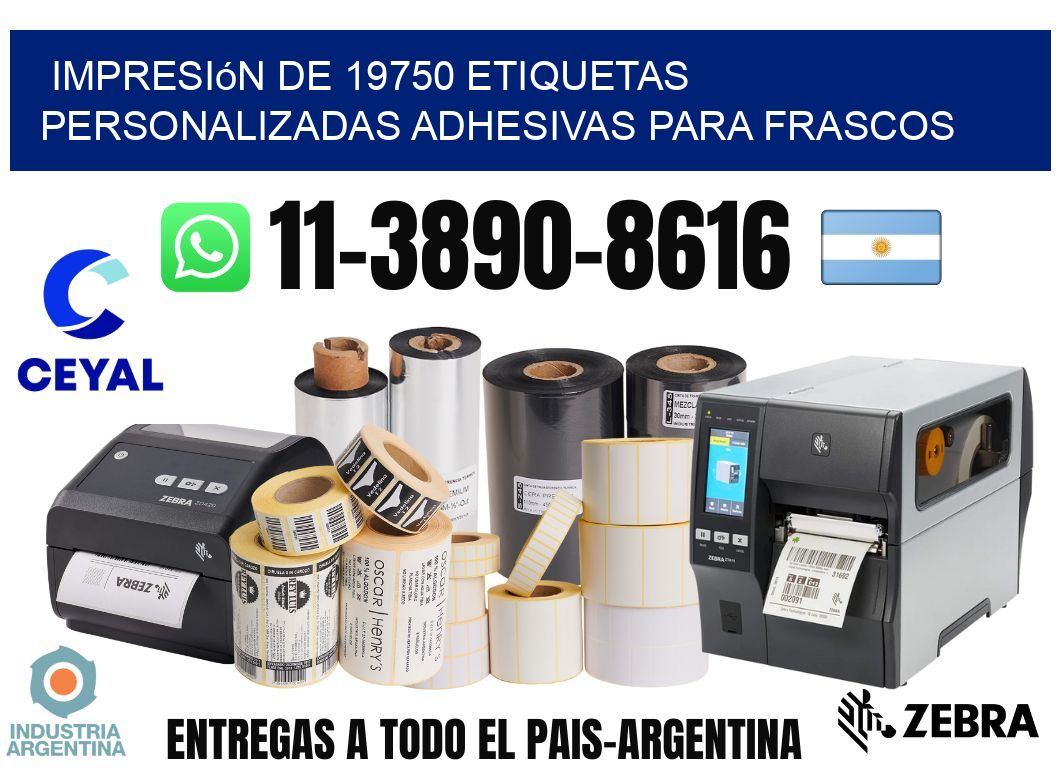 impresión de 19750 etiquetas personalizadas adhesivas para frascos