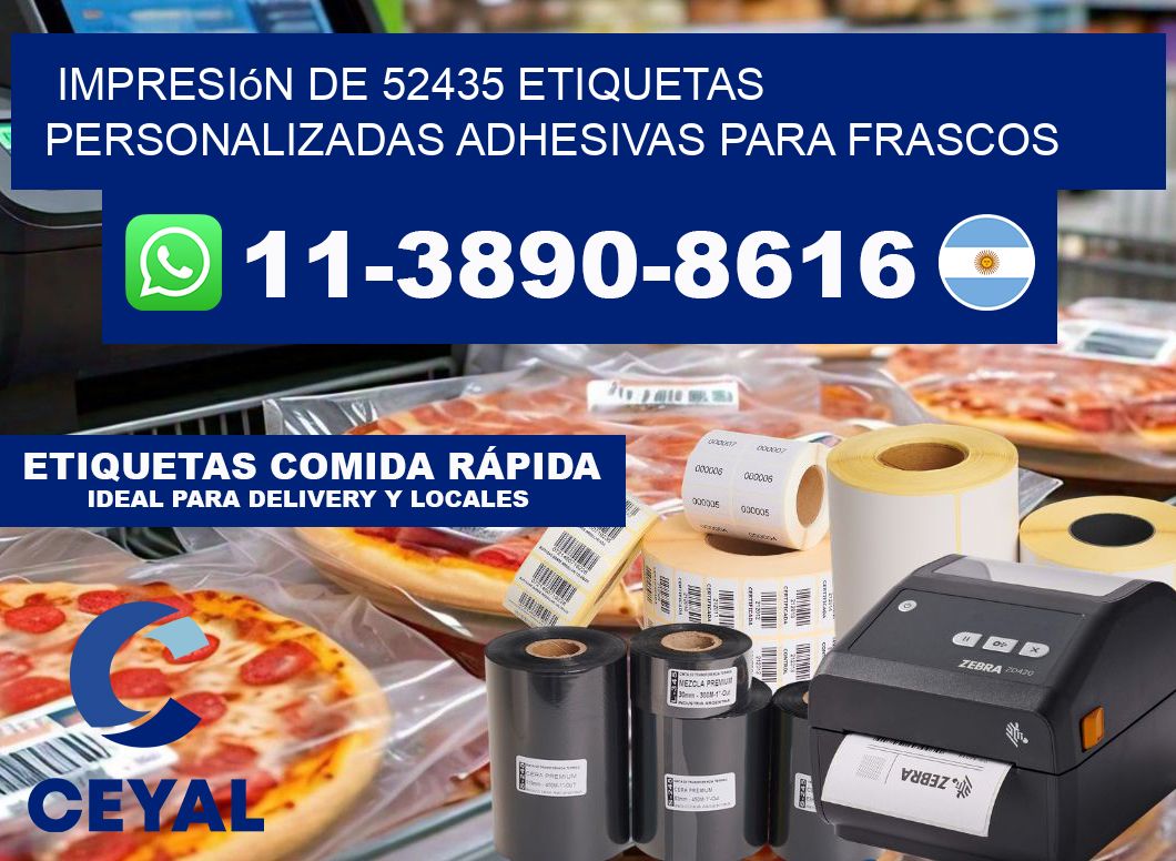 impresión de 52435 etiquetas personalizadas adhesivas para frascos