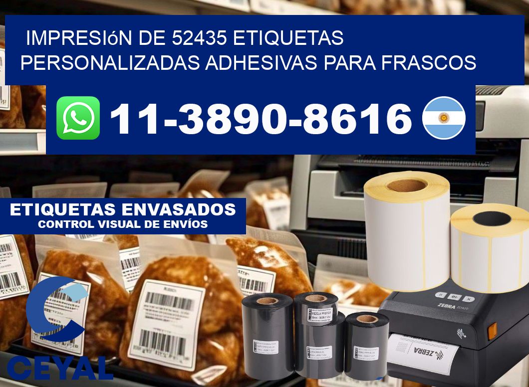 impresión de 52435 etiquetas personalizadas adhesivas para frascos
