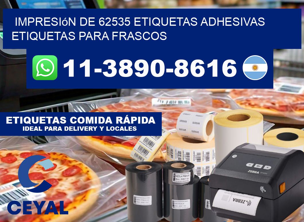 impresión de 62535 etiquetas adhesivas etiquetas para frascos