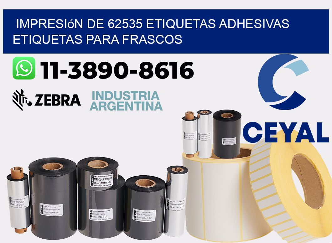 impresión de 62535 etiquetas adhesivas etiquetas para frascos