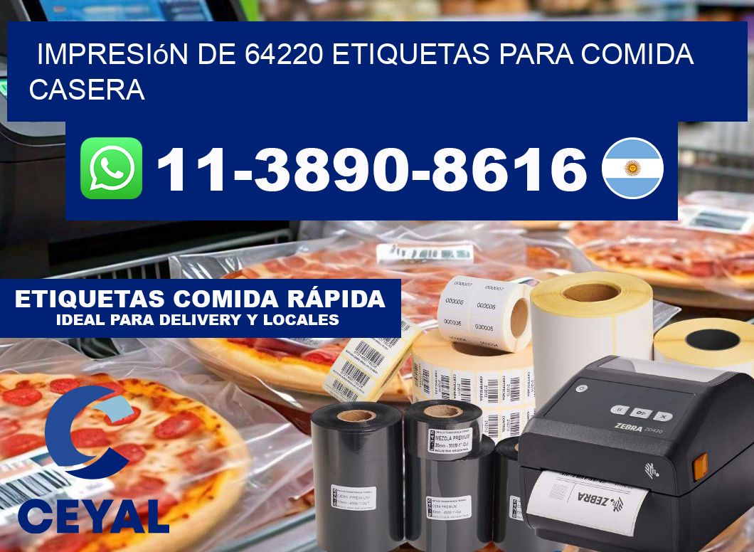impresión de 64220 etiquetas para comida casera