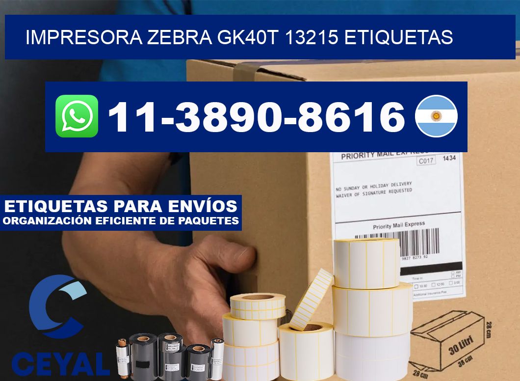 impresora zebra gk40t 13215 etiquetas