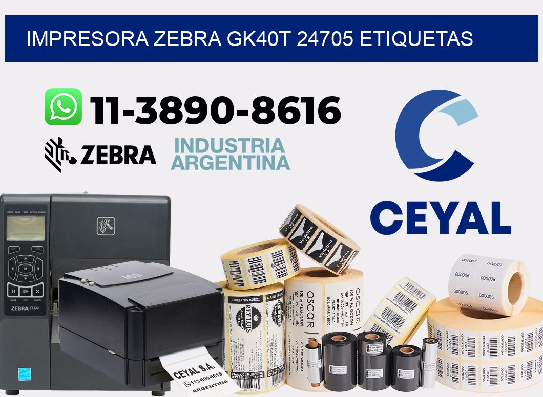 impresora zebra gk40t 24705 etiquetas