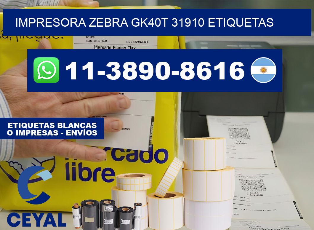 impresora zebra gk40t 31910 etiquetas