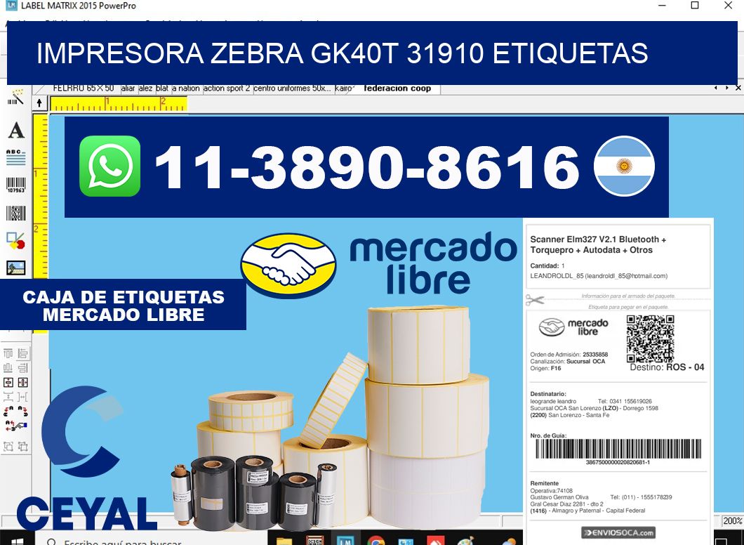 impresora zebra gk40t 31910 etiquetas