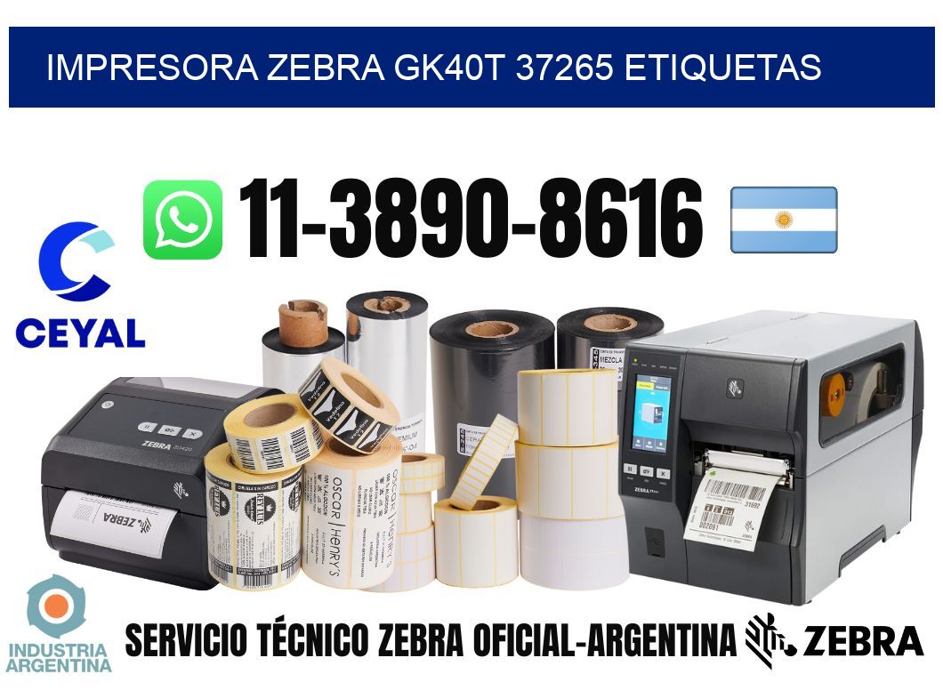 impresora zebra gk40t 37265 etiquetas