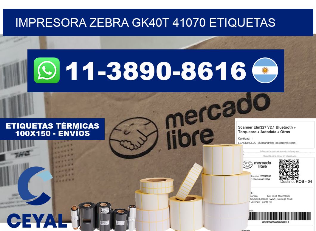 impresora zebra gk40t 41070 etiquetas