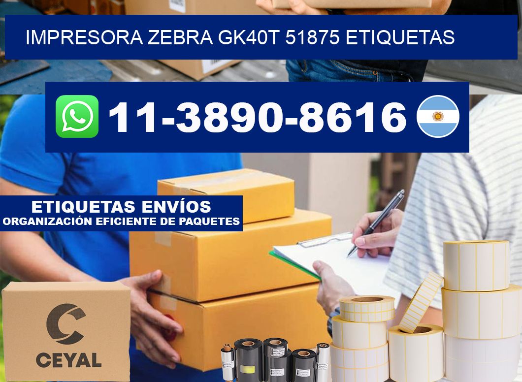 impresora zebra gk40t 51875 etiquetas