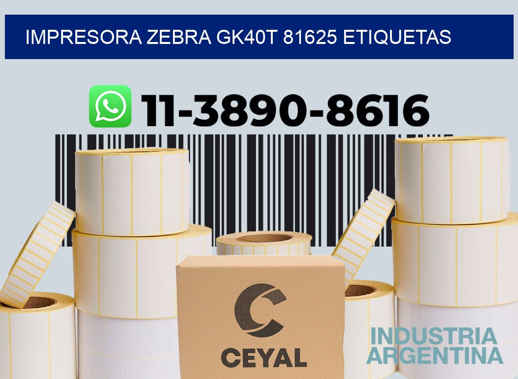 impresora zebra gk40t 81625 etiquetas