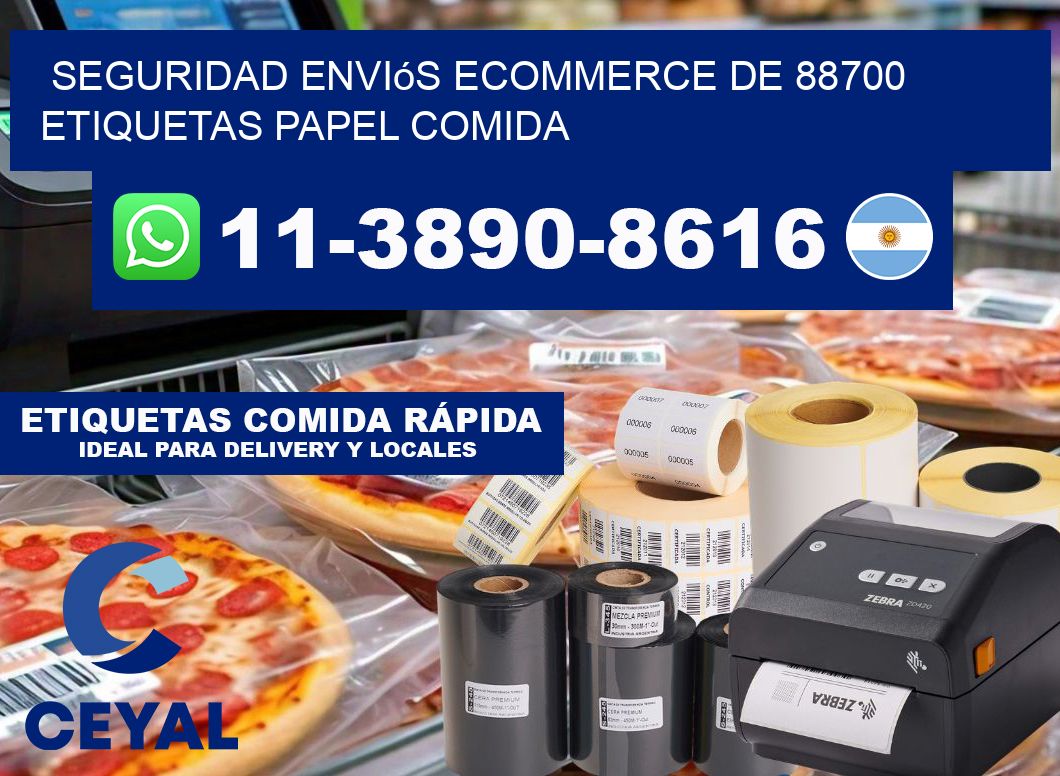 seguridad enviós ecommerce de 88700 etiquetas papel comida