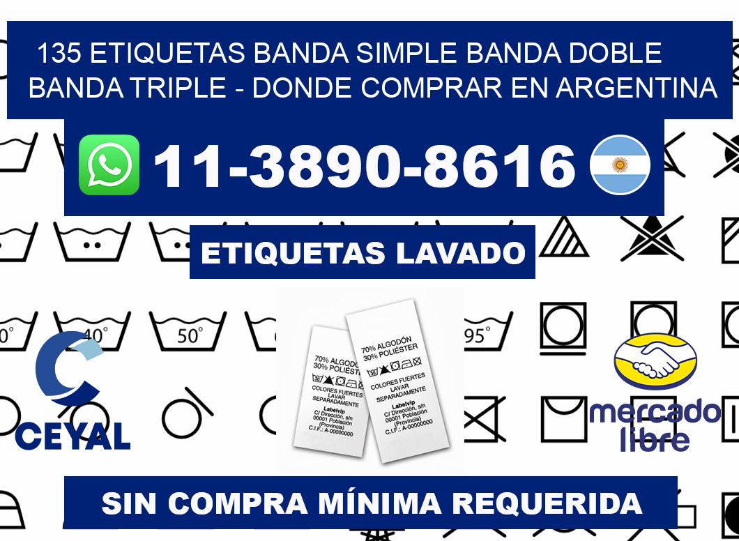 135 etiquetas banda simple banda doble banda triple - Donde Comprar en Argentina