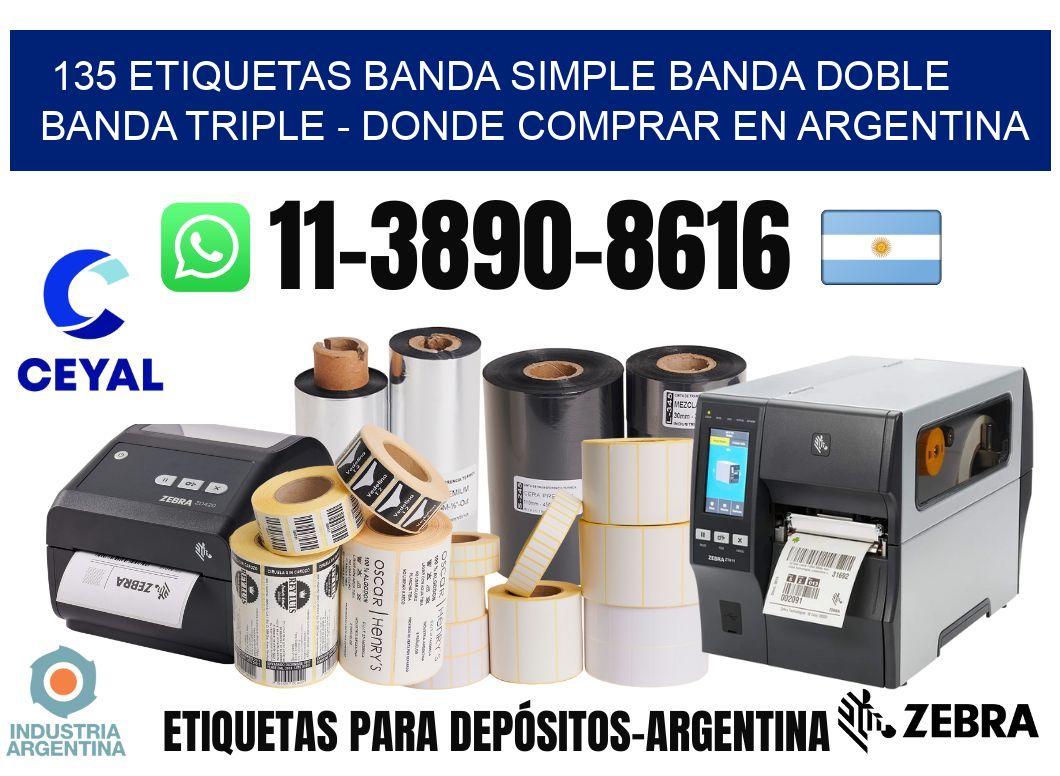 135 etiquetas banda simple banda doble banda triple - Donde Comprar en Argentina