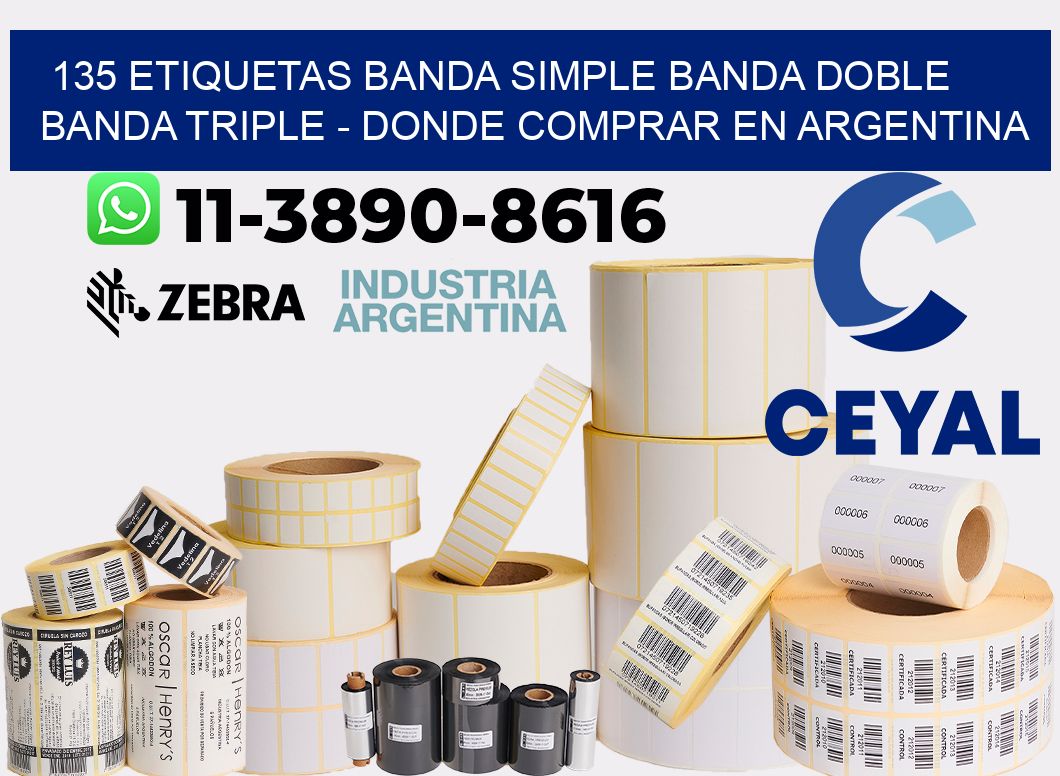 135 etiquetas banda simple banda doble banda triple - Donde Comprar en Argentina