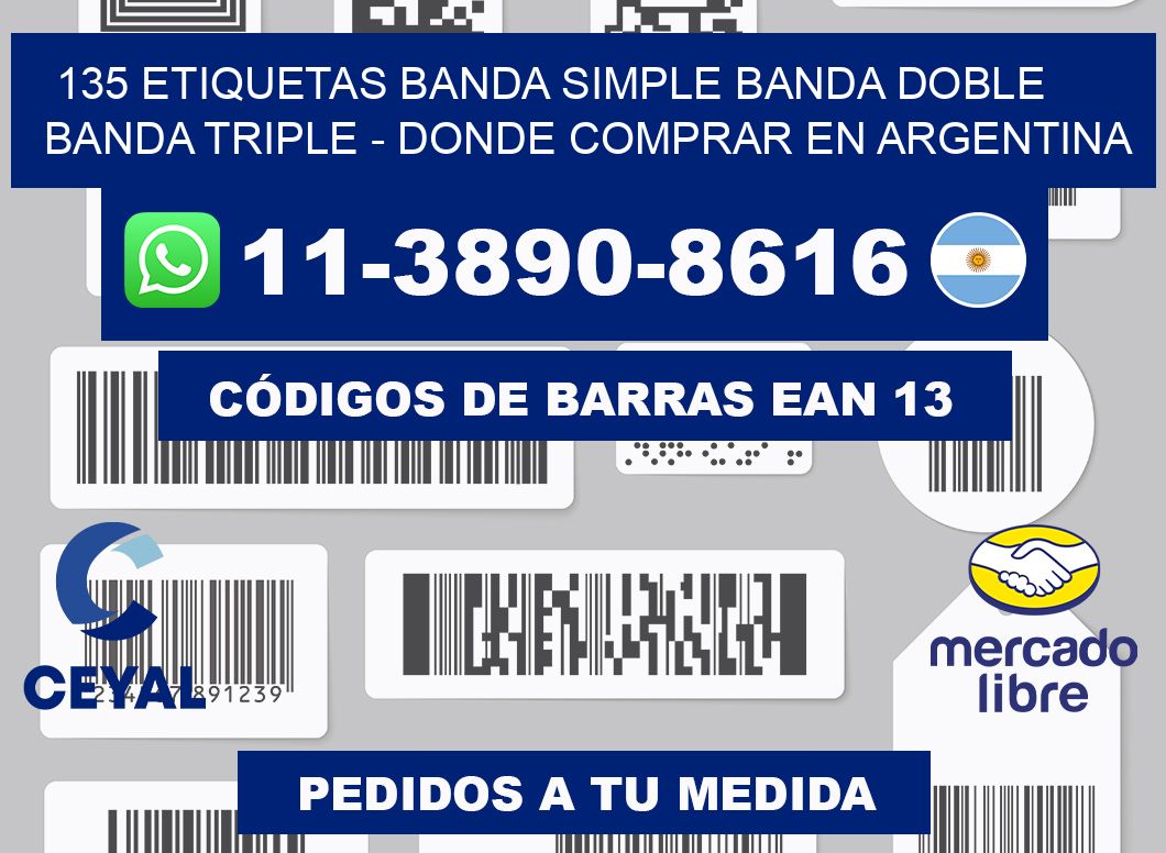 135 etiquetas banda simple banda doble banda triple - Donde Comprar en Argentina