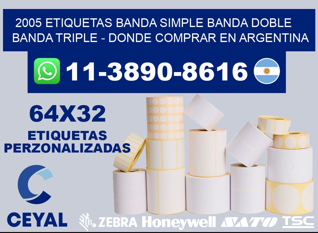 2005 etiquetas banda simple banda doble banda triple - Donde Comprar en Argentina