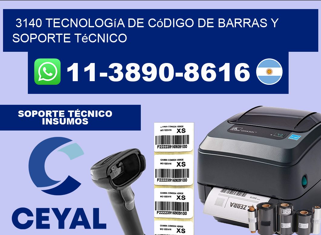 3140 Tecnología de Código de Barras y Soporte Técnico