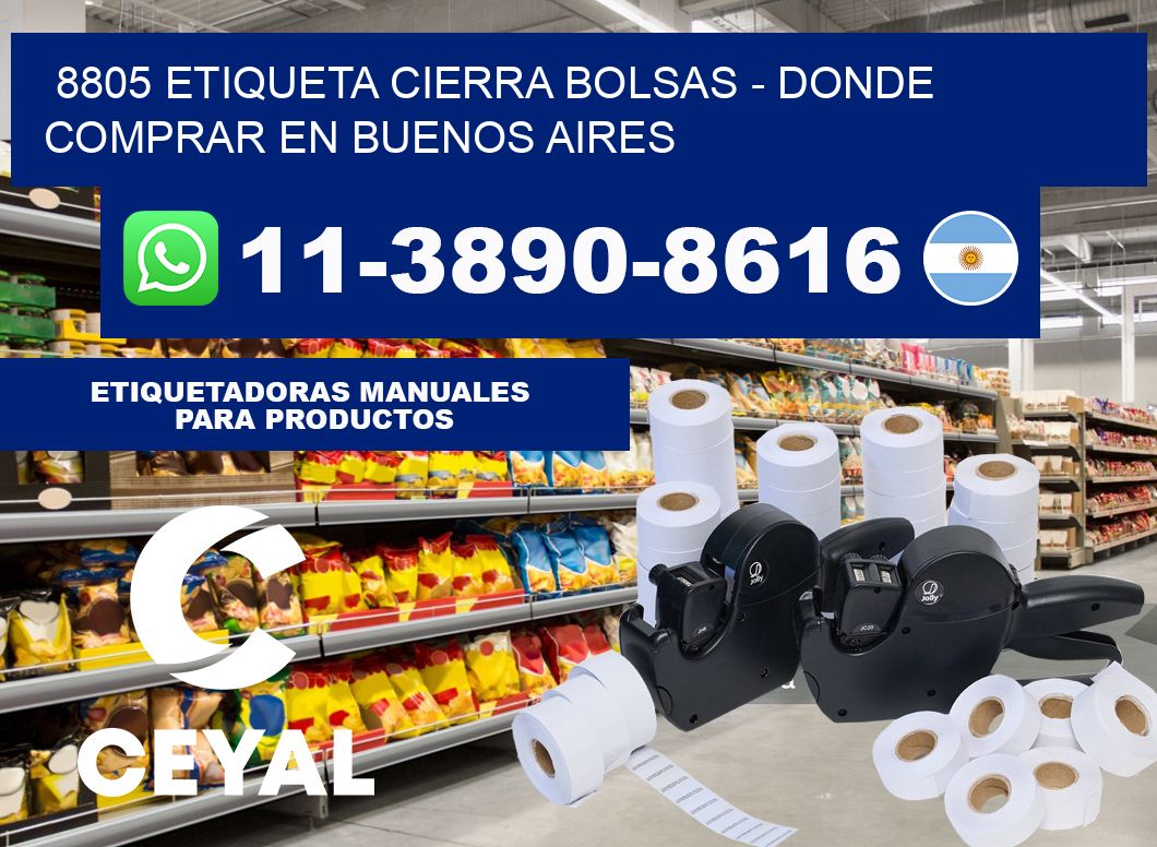 8805 etiqueta Cierra Bolsas - Donde Comprar en Buenos Aires