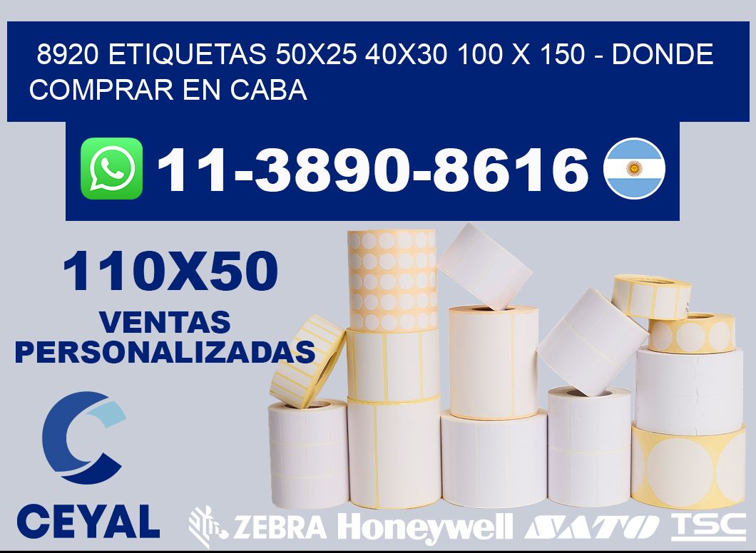 8920 etiquetas 50x25 40x30 100 x 150 - Donde Comprar en Caba