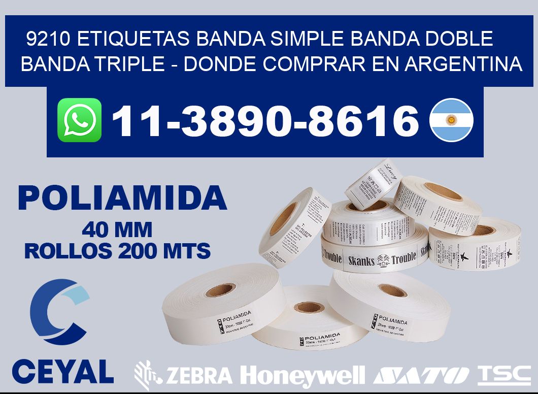 9210 etiquetas banda simple banda doble banda triple - Donde Comprar en Argentina