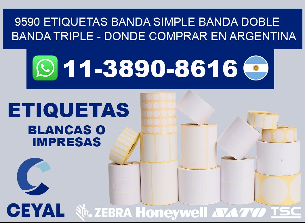 9590 etiquetas banda simple banda doble banda triple - Donde Comprar en Argentina