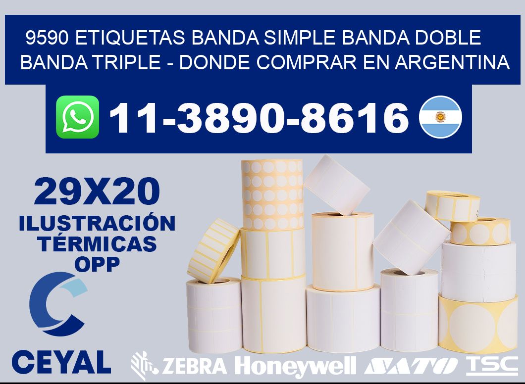 9590 etiquetas banda simple banda doble banda triple - Donde Comprar en Argentina
