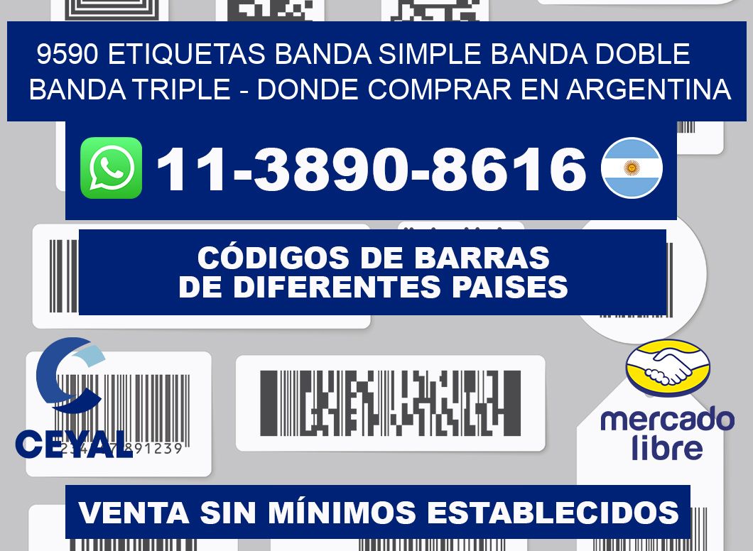 9590 etiquetas banda simple banda doble banda triple - Donde Comprar en Argentina