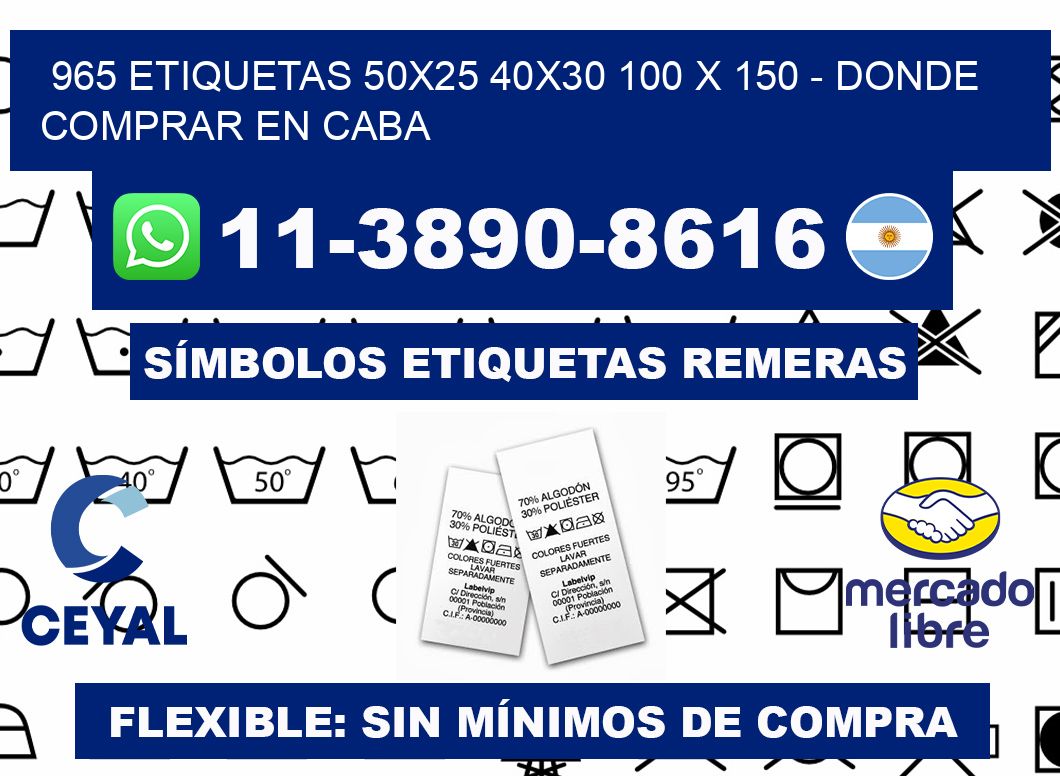 965 etiquetas 50x25 40x30 100 x 150 - Donde Comprar en Caba