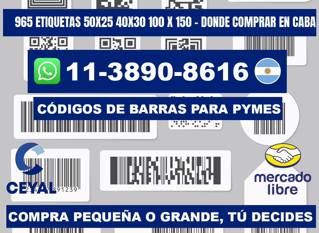 965 etiquetas 50x25 40x30 100 x 150 - Donde Comprar en Caba