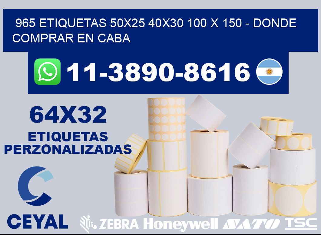 965 etiquetas 50x25 40x30 100 x 150 - Donde Comprar en Caba