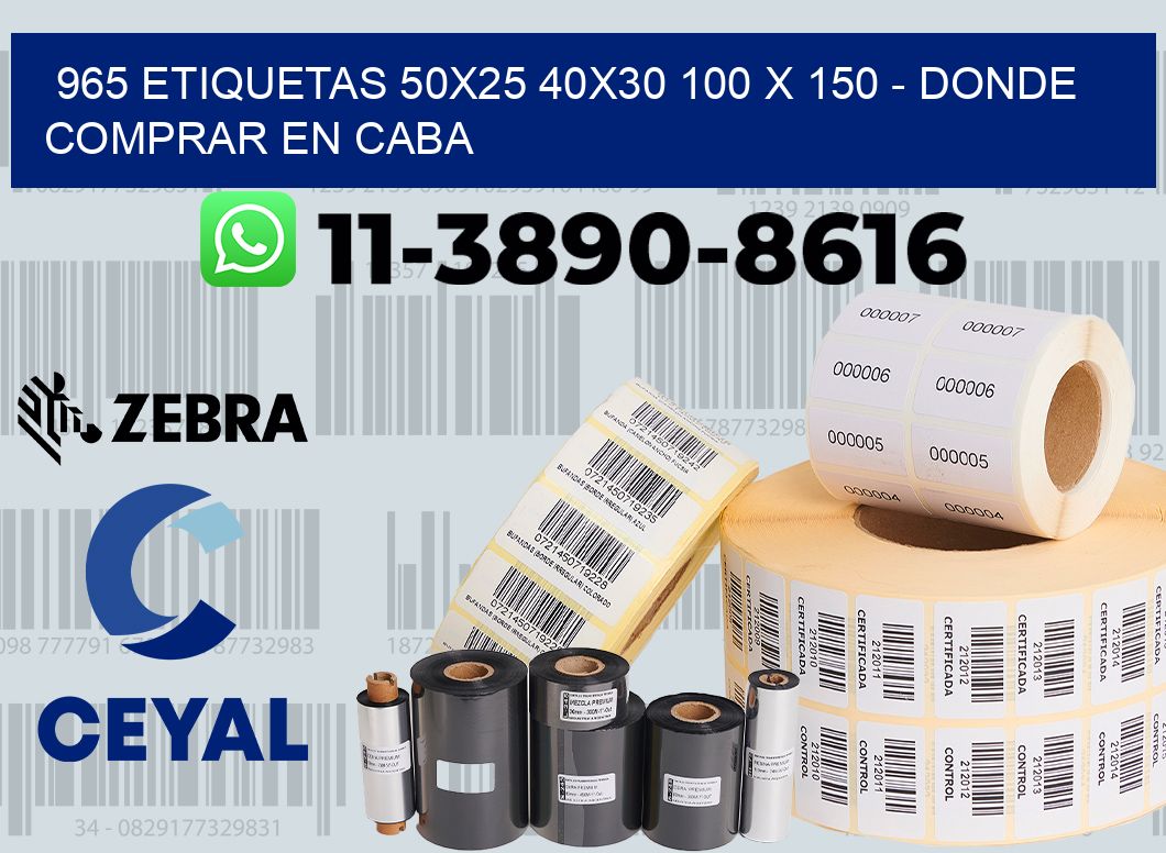 965 etiquetas 50x25 40x30 100 x 150 - Donde Comprar en Caba