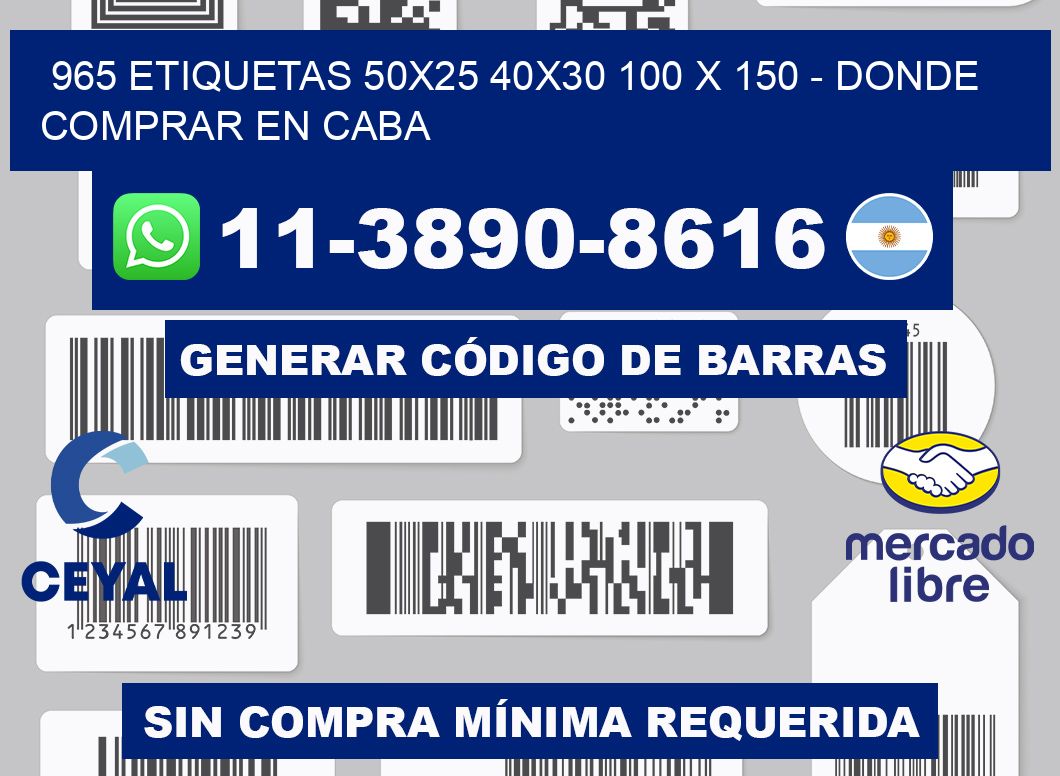 965 etiquetas 50x25 40x30 100 x 150 - Donde Comprar en Caba