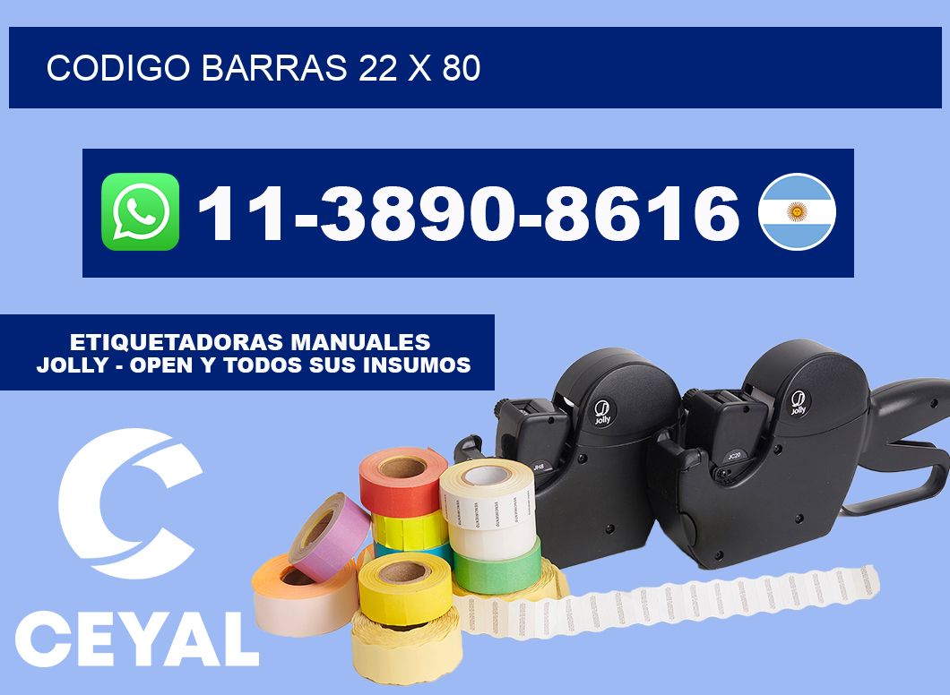 Codigo barras 22 x 80