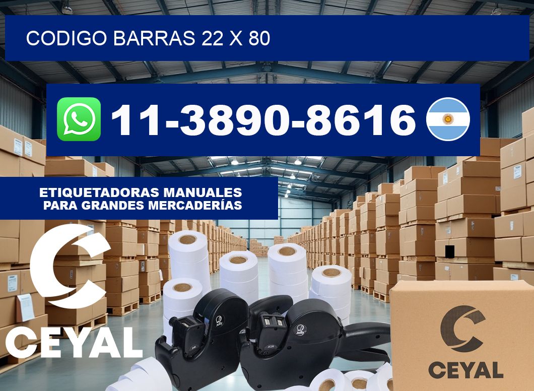 Codigo barras 22 x 80