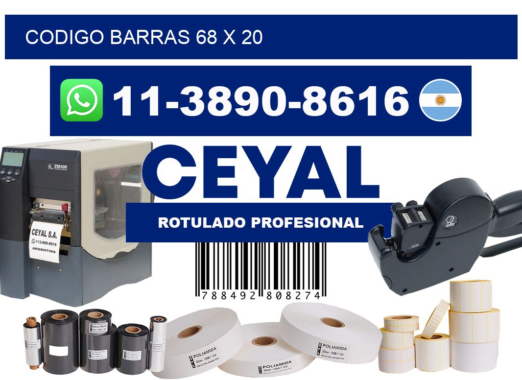 Codigo barras 68 x 20