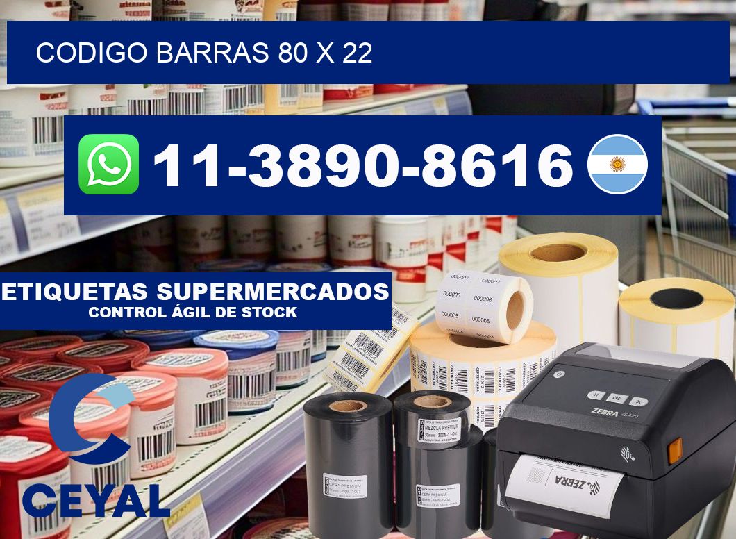 Codigo barras 80 x 22