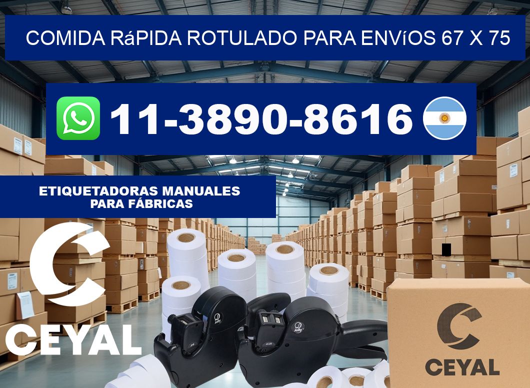 Comida rápida rotulado para envíos 67 x 75