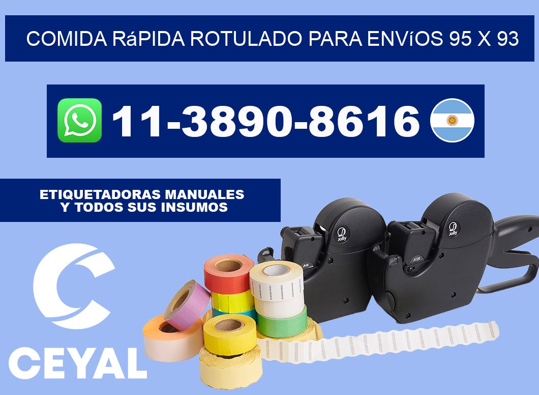 Comida rápida rotulado para envíos 95 x 93