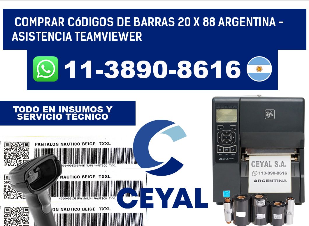 Comprar códigos de barras 20 x 88 argentina - asistencia teamviewer