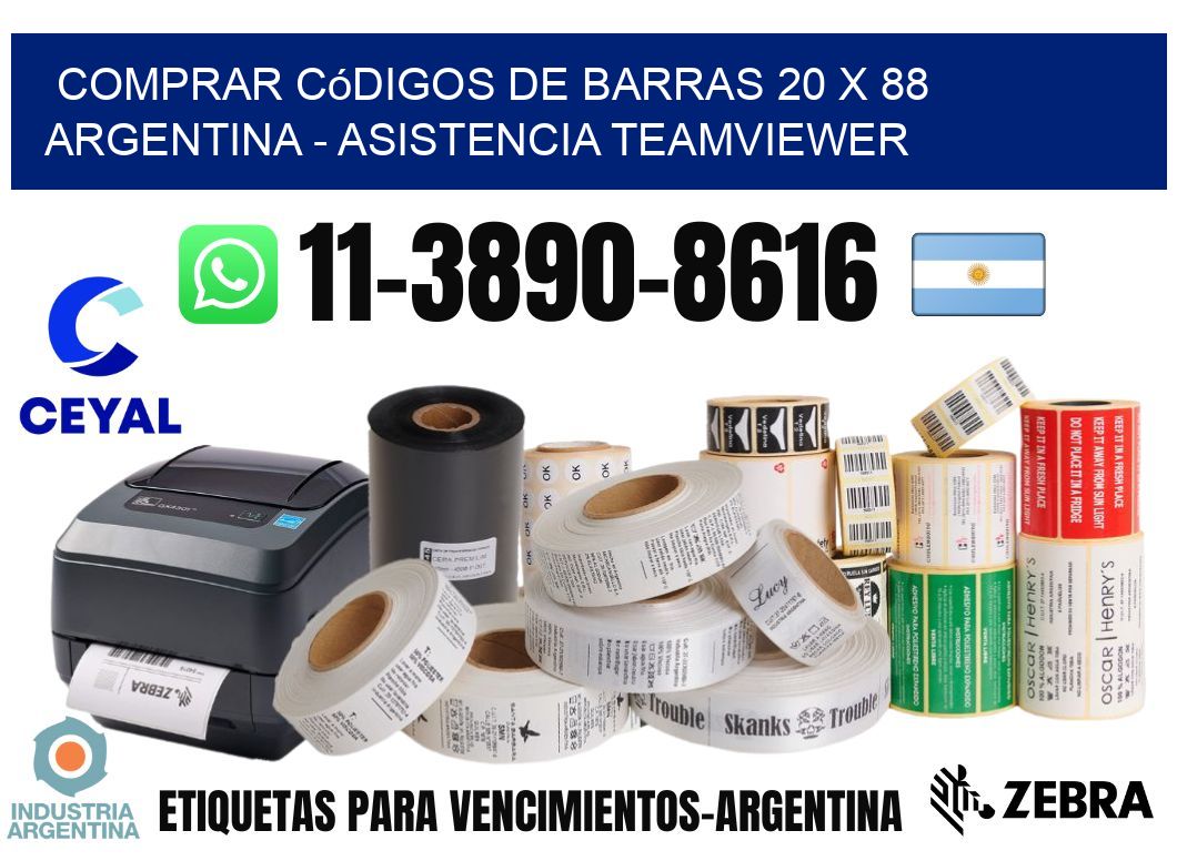 Comprar códigos de barras 20 x 88 argentina - asistencia teamviewer