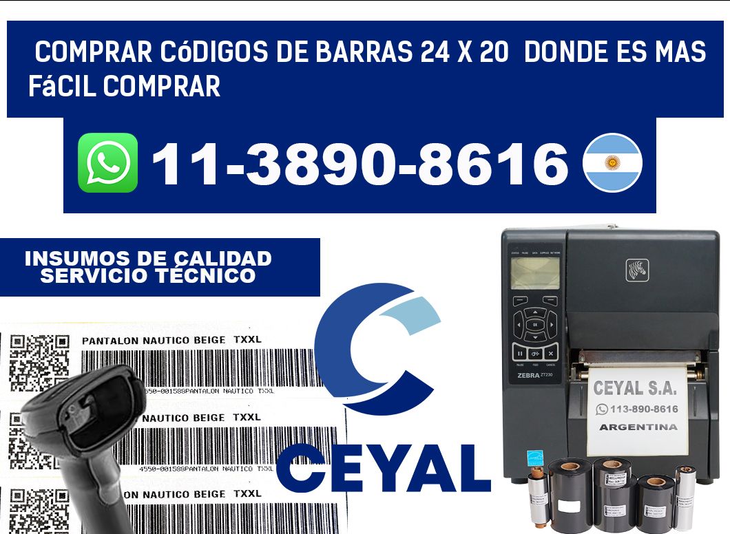 Comprar códigos de barras 24 x 20  Donde es mas fácil comprar