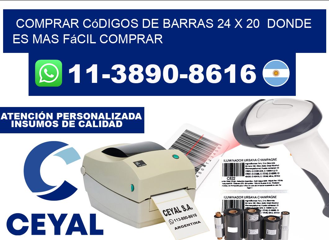 Comprar códigos de barras 24 x 20  Donde es mas fácil comprar
