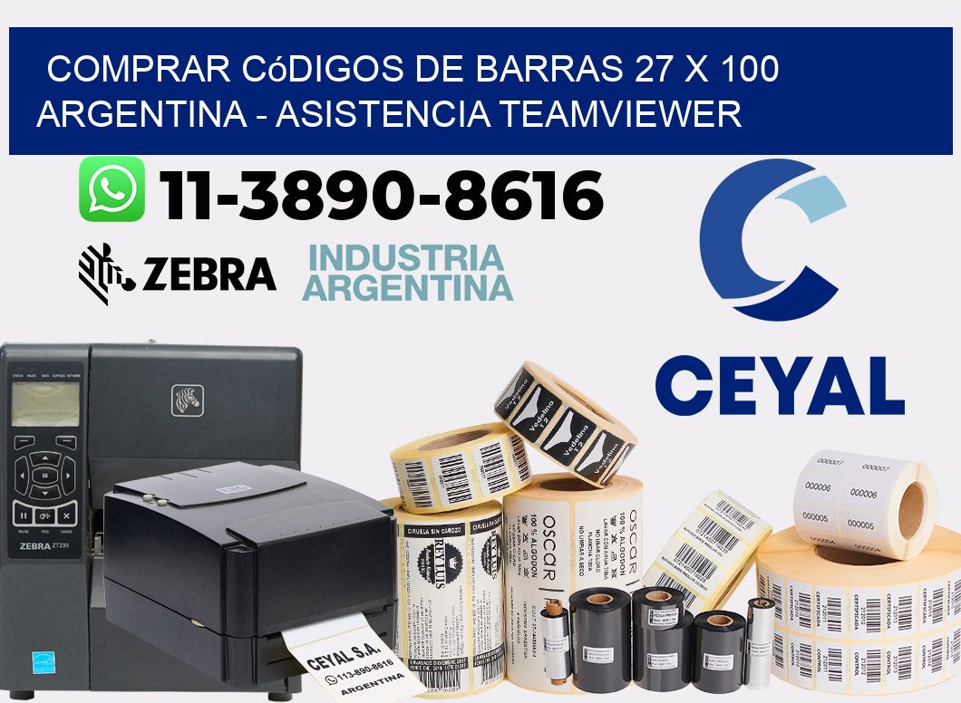 Comprar códigos de barras 27 x 100 argentina - asistencia teamviewer